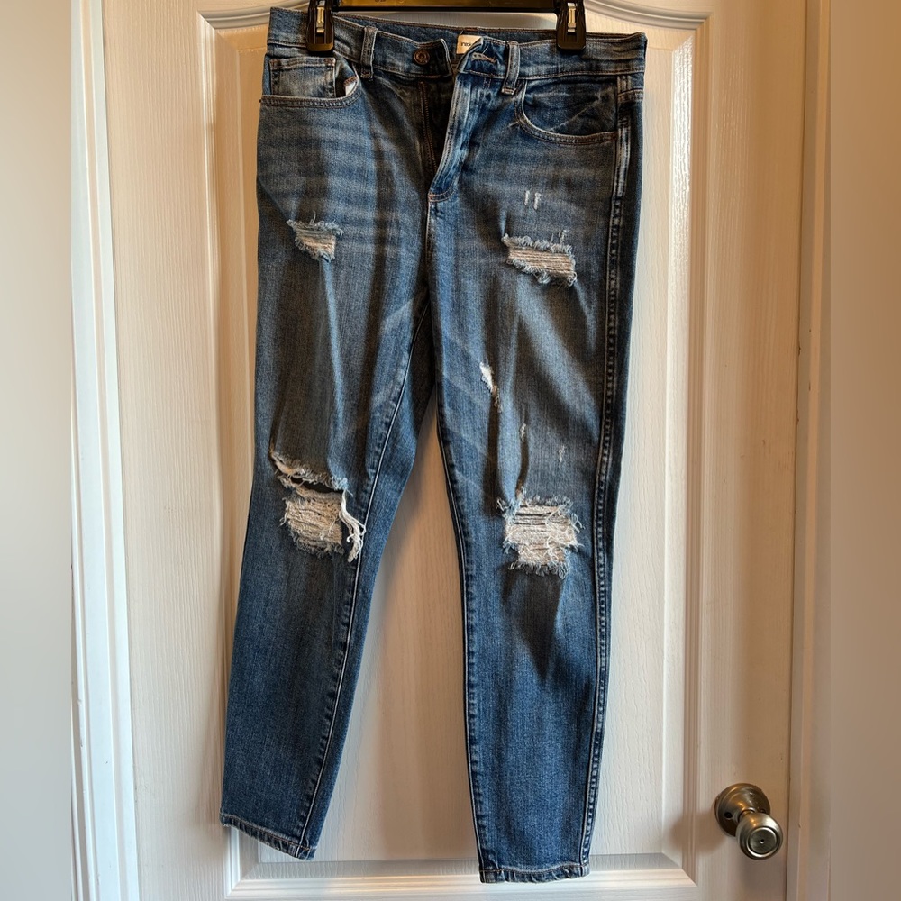 Sneak Peek high rise skinny jeans w/ rips